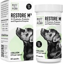Ruff & Purr Probiootit koirille 3-in-1 Probiootit, prebiootit ja digestiiviset Entsyymit Gut Health, Immunosupport, terve iho ja takki Kliinisesti tutkittu DE111 & PreforPro