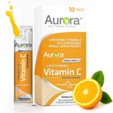 Aurora Nutrascience Mega-Pack Liposomal C-vitamiini, immuunituki, 3000 mg per serving, vegaaninen, gluteeniton, ei-GMO, 10 Single Serve Packets, Orange