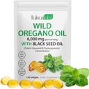 Oregano Oil Capsules,2 in 1 6000mg Oil of Oregano kanssa Black Seed Oil, Wild Oil Immuuni ja antioksidantti tuki, Ei-GMO,Gluteeniton,120 Softgels (1 Bag)