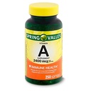 Spring Valley A-vitamiini täydentää 2400 mikrog - 250 Softgels 2 pakkaus