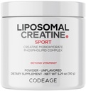 Codeage Liposomal Creatine Powder Supplement, Pure Creatine Monohydraatti 5000mg, Pre Treenit & Post Treenaukset - makuamaton Creatine, Micronized Creatine Powder - Creatinine urheilu - 30 tarjoilua