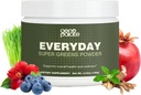 GenoPalate Everyday Super Greens, Kasviperäisiä ravintoaineita, joissa on Ohraa Grass, Spirulina, Turmeeriset ja Probiootit, Tukee energiaa, Digestio, Antioksidantit & Stressi, Vegaani, Gluteeniton, ei-GMO, 30 tarjoilu