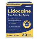 Sumifun 4% Lidokaiinikipua helpottavaa Patch 30 Count Maximum Strength Numbing Gel Patch Back Polven kaula Joint Ache Muscle Soreness Uutinen analgesic FSA tai HSA Ohimenevä