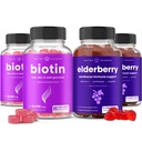 NutraChamps Biotin Gummies (2 pakkaus) ja Elderberry Gummies (2 pakkaus) 4 pakkaus Bundle