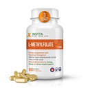 INVITA L-Metyylifolaatti - Professional Strength Active Metyylifosaatti - 5-MTHF täydennysosa energia, mieliala- ja immuunituki - ei GMO, gluteeniton, ei täyteaineita (7,5 Mg)