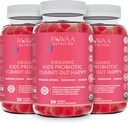 Kid Probiootti Gummies Ruoansulatuskanavan, pureskeltava päivittäin probiootti lapsille ikä 4+. Suun kautta, vatsan epämukava olo, Gut Health. Mansikkamaku, USDA Organic, Probiootit lapsille 90ct (3)