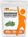 BulkSupplements.com Wormwood Extract Powder - Artemisia Annua Lähde: Sweet Wormwood Leaves, Herbal Supplement - Gluteeniton, 450 mg per Serving, 100g (3.5 oz) (pakkaus 1)