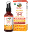 MaryRuthin orgaaninen D3 + K2 Spray aikuisille ja lapsille luunterveydelle D3-vitamiinina kolekalsiferoli K2-vitamiini ...