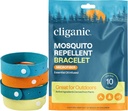 Cliganic Mosquito hylkivä mikrokuiturannekkeet (10 kreivi) - aikuisille ja lapsille, DEET vapaa rannekkeet