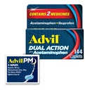 Advil Dual Action kanssa asetaminofeeni ja Ibuprofeeni (2 annos ekvivalentti) 8 tunnin kivunlievitys, päällystetty 144 Ct Caplets ja 2 Ct. Näyte Advil PM