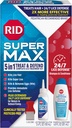 RID Super Max Lice hoitopakkaus, tappaa Lice & Super Lice & Eggs + 24/7 Lice Defense, Pesticides Free, 3,4 FL OZ Solution + 6,8 FL OZ Päivittäinen puolustus Shampoo & hoitoaine + Nit Removal Comb