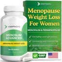 VoomVaya MenoSlim Advanced Menopause Weight Loss for Women - Menopause & Perimenopause Lisäravinteet naisille - Estrogeeni täydentää & vaihdevuodet helpotus kuumille välähdyksille, turvotus, energia - 60 kapselia