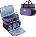 LUXJA 2 Layers Medicine Bag irrotettava jakaja, Pill Bottle Organizer Sopii kotiin tai matkustaa, violetti