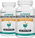 Orgabay Dgestive Enzymes 1000 mg Postbiootit, 20 Enzyme Blend for Bloating, Optimal Digestion ja Gut Function, 120 kasviskapselit