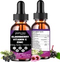 Organic Elderberry Sirup, Liquid Drops Elderberry C-vitamiini ja Sinkki aikuisille, 11-in-1 Sambucus Musta Elderberry Tincture w/ Vitamiini D3, Meri Moss Musta Seed, Elderberry Immune Support Supplement