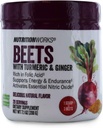 Nutrition Works Beets Turmeric & Ginger. Gluteeniton, ei lisättyä sokeria. Tukee energiaa ja kestävyyttä. Ravintolisä. 20 Tarjoilua 7,1 oz