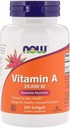 A-vitamiini Fish Liver Oil, 25000 IU, 250 Sgels by Now Foods (Pack of 6)