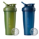 BlenderBottle Classic Shaker Bottle Täydellinen Proteiini Shakes ja Pre Treout, 28-Ounce (2 pakkaus), Moss ja laivasto