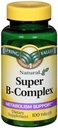 Spring Valley Super B-komplex, Aineenvaihdunta tuki, 100 tablettia
