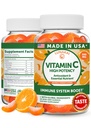 Lunakai USA Made High Potency C-vitamiini Gummies aikuisille ja lapsille - 300mg Immuunituki - ei-GMO, Vegan, Delicious Orange Flavor, 60ct