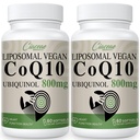 Liposomal CoQ10 800 mg Ubiquinol Softgel, Max Absorptio Ubiquinol Coenzyme Q10, Ubiquinol CoQ10 -lisä antioksidanttia, sydämen toimintaa ja energiantuotantoa varten, Pure CoQ10 800 mg, 120 Vegan Softgels