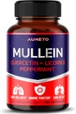 Mullein Supplement - Tehostettu Formula Quercetin, Licorice for Lung Detox, Hengitys- ja immuunijärjestelmä tuki (150 laatikko 1)