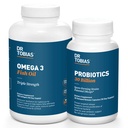 Tobias Probiootit 30 miljardia ja Omega 3 Fish Oil (2000 mg) Ruoansulatuskanavan tuki & kokonaisterveys