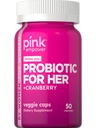 PINK Probiootit naisille Ruoansulatuskanavan tuki kapselit Plus karpalo ... 50 Count... Kasvisruokaa, ei-GMO & Gluteenittomat lisäravinteet