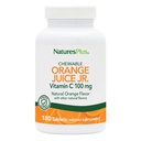 NaturesPlus Orange Juice Jr. - 180 purutablettia - 100 mg C-vitamiini - Immunomy System Support - Gentle on the Stoach - Vegaani, Gluteeniton - 180 tarjoilua