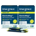 True Grace ElectroMag - 16 Stick Packs (Pack of 2) - Sitruunan limetti - Elektrolyyttijauhe nopealle nesteytykselle - Natrium, Kalium, Magnesium ja cordyceps - nollasokeri & karbs - ei-muuntogeenisiä organismeja - 32 Yhteensä