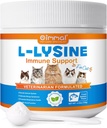 L-Lysine Powder for Cats, Lysine Supplement for Kissat, Tuki-Immuunijärjestelmä, Hengityselinten terveys ja visuaalinen toiminta ja allergia, Lemmikkieläinten terveys tarvikkeet Multivitamiinit, Lohen maku - 4.23 oz / 120g