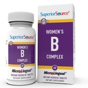 Superior Source Women?s B Complex - Energy Support Supplement for Women - Multivitamiini B12-vitamiinia, B3-vitamiinia ja enemmän - B-vitamiini Supplement Aids Heart Health - 60 sublingual dissolveing tabletteja