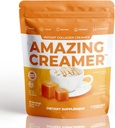Superfoods Company Amazing Creamer Collagen - Keto Creamer-Hyaluronic Acid & MCT Oil - Aivojen Boost & Curbs Cravings - Tukee Terve iho & hiukset - Ruokavalio-perjanta [30 tarjoilua] [Salted Caramel]