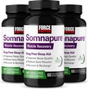 FORCE FACTOR Somnapure lihasten Recovery Sleep Aid aikuisille Melatonin 5mg, Holy Basil, ja L-Theanine, täydentää uni tuki, lihasten arkuus, & lihasten Recovery, 180 Caps, 3-pack