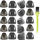 20Packs Pieni 6mm kuulolaite Domes Smoky Gray Vins for GN Resound Mukava avoimen Fit BTE äänenvahvistin PSAP Kit Näkymätön (pieni) 1 harja