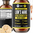 HERBIFY Lions Mane Supplement - Daily Mushroom Supplement for Memory, Focus & Clarity - Brain Booster - Lions Mane Tincture for Immuuni Support - 2 Fl oz