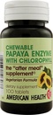 American Health Papaya Enzyme klorofyllillä - 100 purutablettia - Edistää ravinteiden imeytymistä - ei-GMO, Vegan, Gluteeniton - 33 tarjoilua
