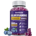 Glukosamiini Chondroitin Gummies - 3000MG Extra Strength yhteinen tuki täydentää MSM & Elderberry, joustavuus, antioksidantti Immuuni tuki Gummy aikuisille, miehet & naiset
