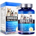 Omega-3 Fish Oil for Dogs, Omega 3 Fish Oil with EPA & DHA Tukee Koirat Seasonal Allergies Relief, Boosts Immuniteetti, kutina ihon Relief & Promote Coat Health, Lemmikkilisät - 120 Soft Gels