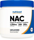 Nutricost N-Acetyl L-Cysteine (NAC) Powder 250 Grams - Vegan NAC, ei-GMO, Gluteeniton
