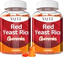 Vaite Red Yeast Rice with Coq10 Gummies - 1200 mg RYR Synergy Organic Supplement Coenzyme Q10 Monacolin K, non-GMO & Citrin Free Herbal kasvissyöjä Gummy Chews 60 Count (2 Pack)