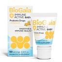 BioGaia Immuuni aktiivinen vauva Probiootti drops + D-vitamiinia vauvoille ja pikkulapsille 0-36 kuukautta ... Tuet Ruoansulatus- ja immuuniterveyttä ... Allergen, meijeri, soija ja gluteeniton 50 päivän toimitus