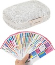 Pilleri organizer etiketeillä Bling tasku pilleri tapauksessa tarroilla Travel Medicine Kit Holdder Pieni kukkaro pilleri laatikko Container Kannettava Mini Lääkkeet Varastointi (Valkoinen & 300 Labels)