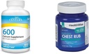 Century Calcium 600 mg Tabletit 400 Count & HealthWise Lääkehoito Rub 4oz Yskä Supressantti