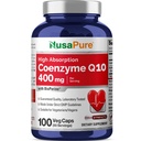 NusaPure CoQ10 400 mg 100 Veggie Caps (Vegaani, ei-GMO) Coenzyme Q10 täydennysosa, hapettumisenestoaine COQ-10 Enzyme, Coq 10