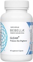 Bebella Gleam Probiootti Blend Ihon vaalentaminen w Glutationi-Reduated NAC Alpha Lipoic Acid VIT C & Marine Collagen Peptides 60 kapselia