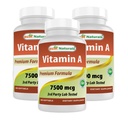 Best Naturals A-vitamiini 25000 IU (7500 mikrog), ei-GMO Formula tukee tervettä visiota ja immuunijärjestelmää sekä tervettä kasvua & Reproduction, 180 Softgels (180 pistettä)