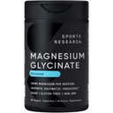 Sports Research® Magnesium Glycinate - tukee levollista unta ja entsymaattiset prosessit - 160 mg kelated magnesium - vegaaninen kapseli - 90