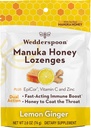 Wedderspoon Manuka Honey Immuniteetti Lozenges, Lemon Ginger, 2.6 Oz (Pack of 1), Aito Uusi-Seelanti Honey, Boost Immuniteetti Kahden tunnin kuluessa