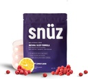 snüz Natural Sleep Support Supplement magnesium Glycinate, Myo-Inositol, Apigenin & Glysiini, Melatoniinivapaa, unilääke aikuisille, Ei GMO, Gluteeniton, Vegaani, Vadelma sitruunamakeinen, 30 Svg